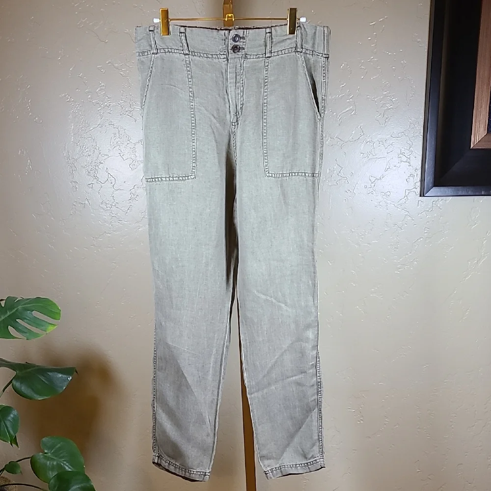 C&C‎ California Olive Green Linen Blend Pants Medium